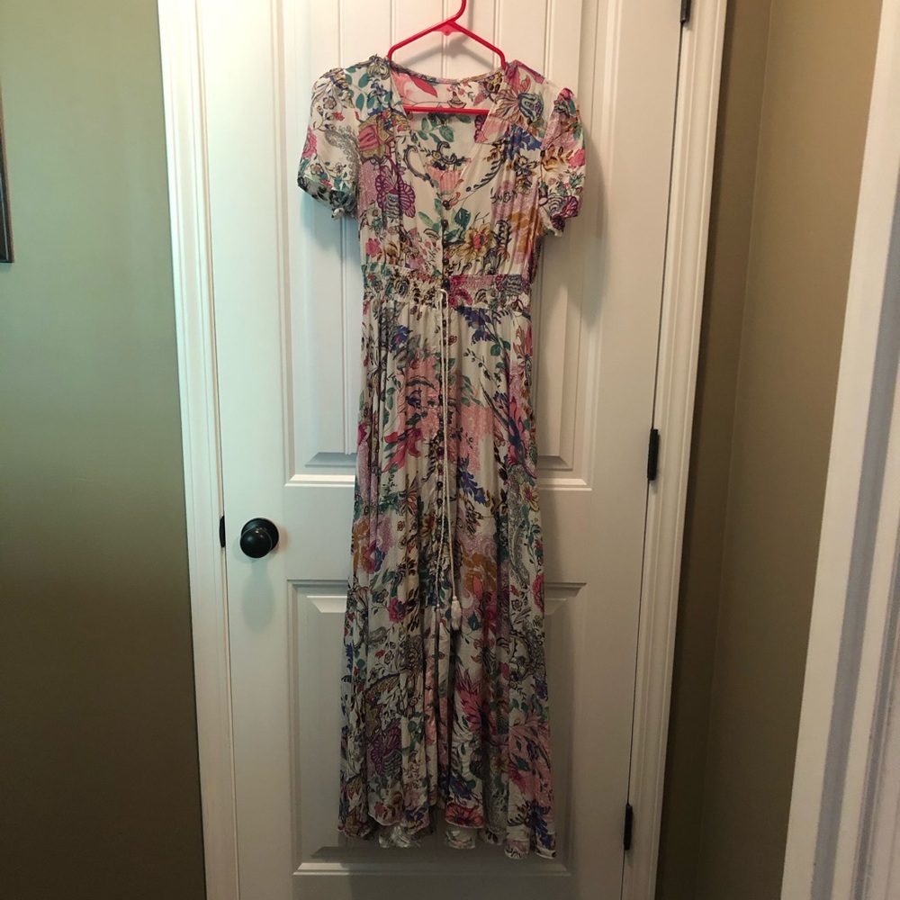 Floral Medium maxi Dress, button all the way down